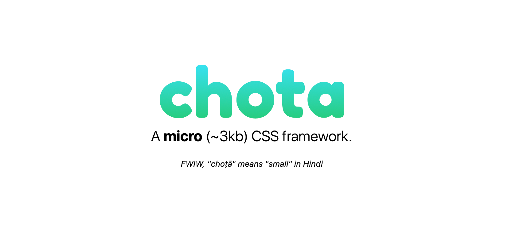 Chota - a micro CSS Framework