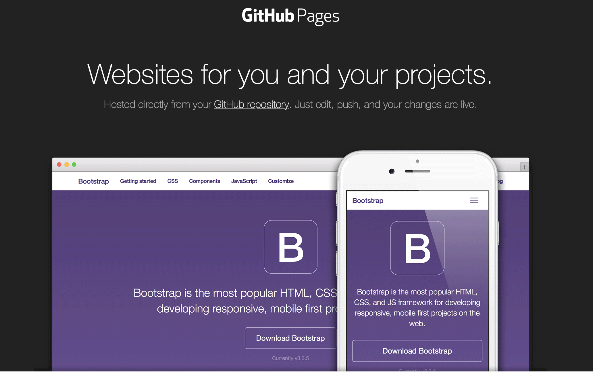 Github Pages website screenshot