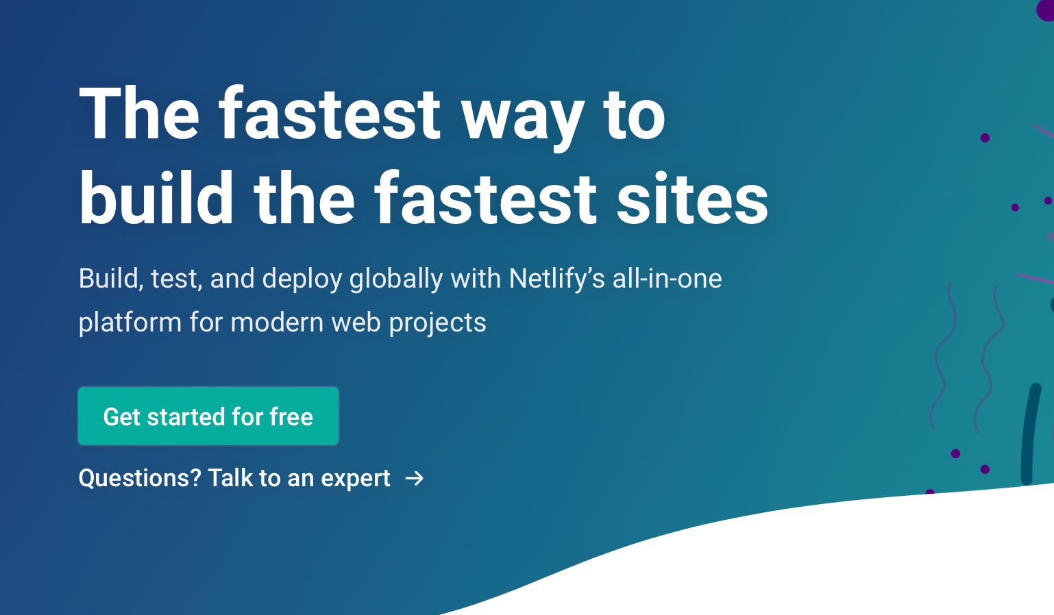 Netlify website screenshot