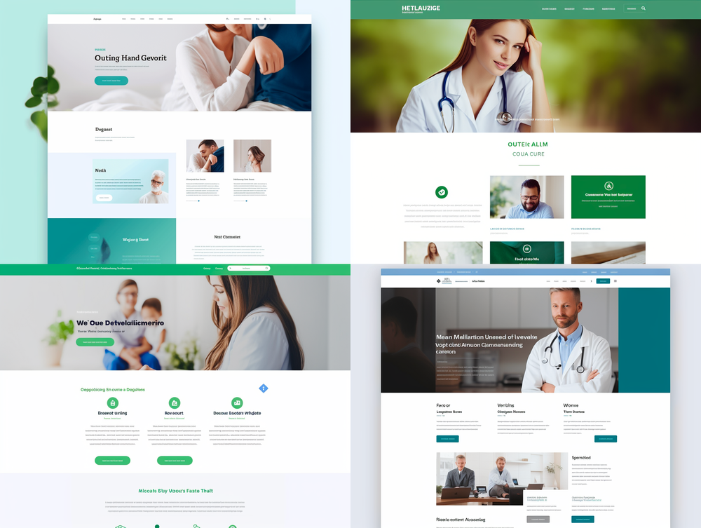 Midjourney website design prompts: a healthcare website 